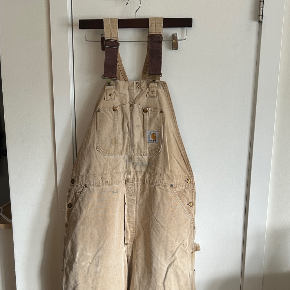 Carhartt Beige Bib Overalls